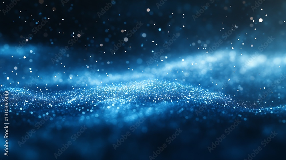 Leinwandbilder Enchanting deep blue waves of sparkling reflections creating a visually captivating scene : Generative AI