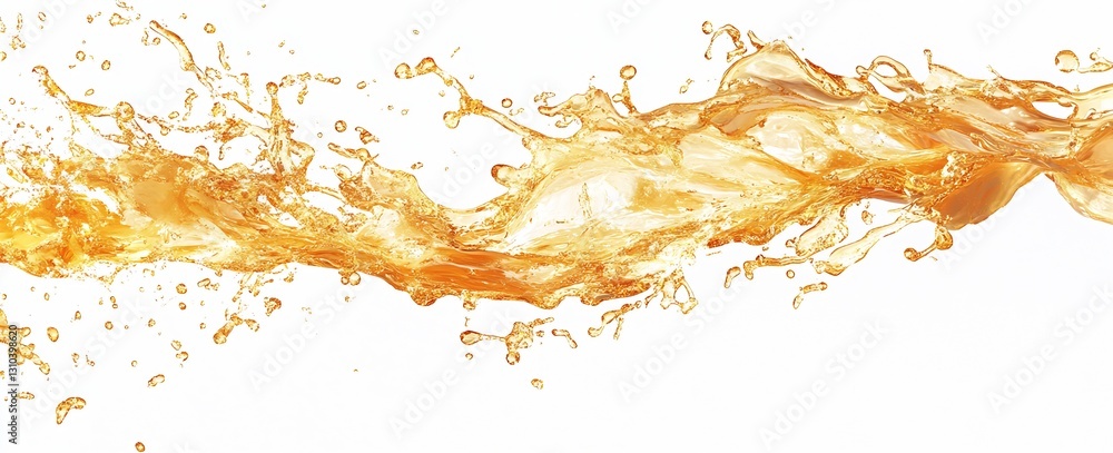 Leinwandbilder fluid dynamics of orange liquid showcasing motion and texture on a clean backdrop : generative ai