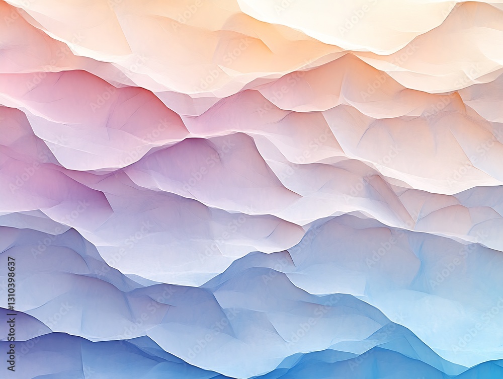 Poster Stunning abstract paper texture design featuring soft layered pastel colors and gentle curves : Generative AI