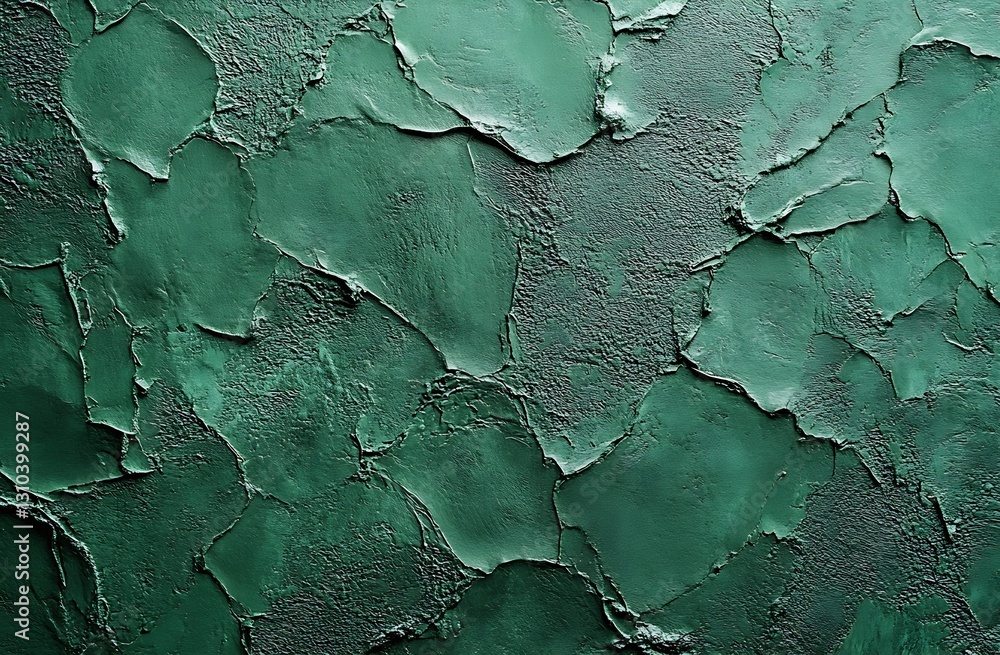 Poster Textured Green Surface with Layered Paint Creating an Artistic Background : Generative AI