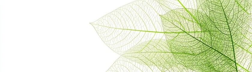 Obraz premium Translucent leaves on white background for nature theme