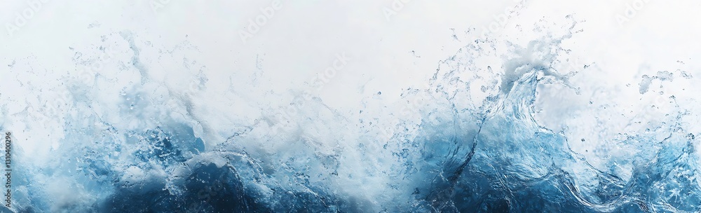 Leinwandbilder Impressive large ocean waves in motion creating a dramatic view of wet elements : Generative AI