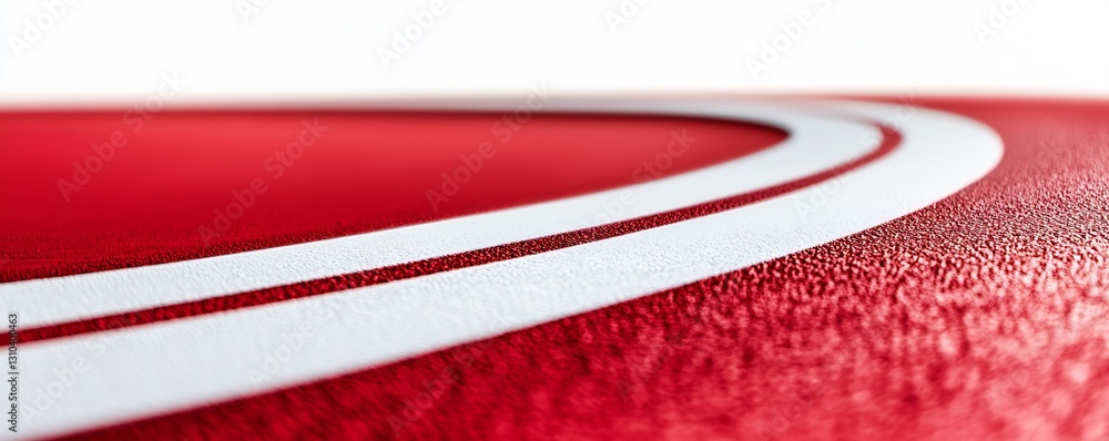 Poster Close up view of a smooth red surface with elegant white curves creating a modern artistic design : Generative AI