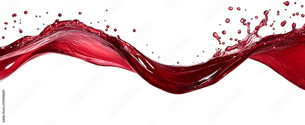 Leinwandbilder Elegant flowing wave of deep red liquid sweeping across the frame showcasing vivid color and fluid motion : Generative AI