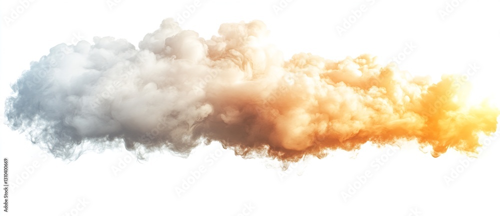 Poster fluffy white and orange clouds in a vibrant sky creating a dramatic natural scene for any artistic p