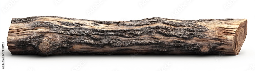 Aufkleber Natural wooden log showcasing intricate texture and details in a rustic setting or decor : Generative AI