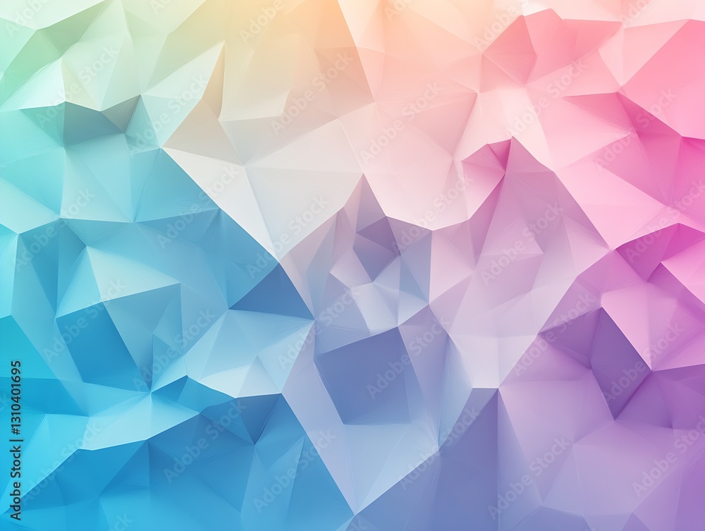 Leinwandbilder abstract geometric background with soft pastel colors in a low poly design : generative ai