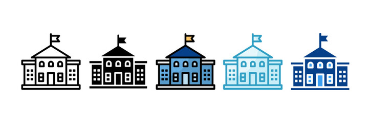 Bus Terminal  Icon Set Multiple Style Collection