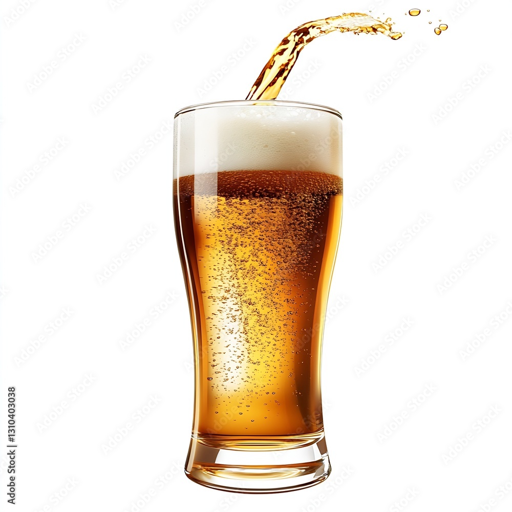 Poster refreshing glass of beer with frothy foam showcasing a thirstquenching beverage for celebrations : g