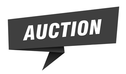 auction banner. auction speech bubble, label, sticker, sign template