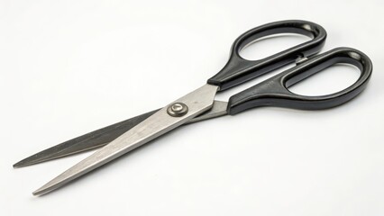 Black-handled Scissors on White Background