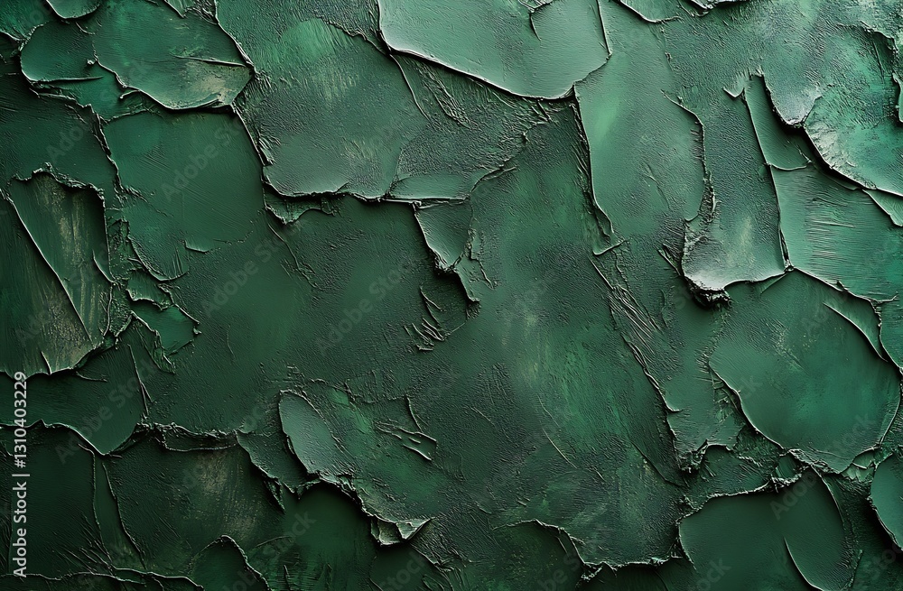 Aufkleber Rich Deep Green Textured Surface with Abstract Layers and Artistic Appeal : Generative AI
