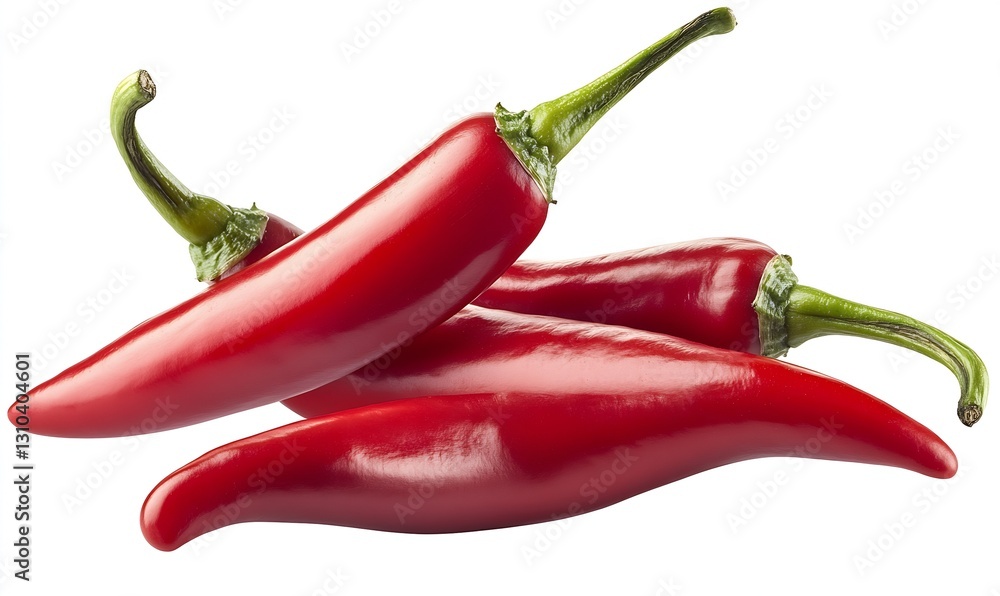 Poster close up of gleaming red chili peppers stacked showcasing rich texture and color for recipes and dis