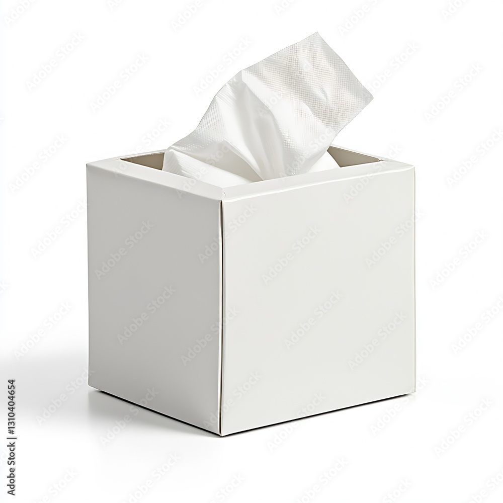Aufkleber modern and minimalist white tissue box with soft tissue paper for household use : generative ai