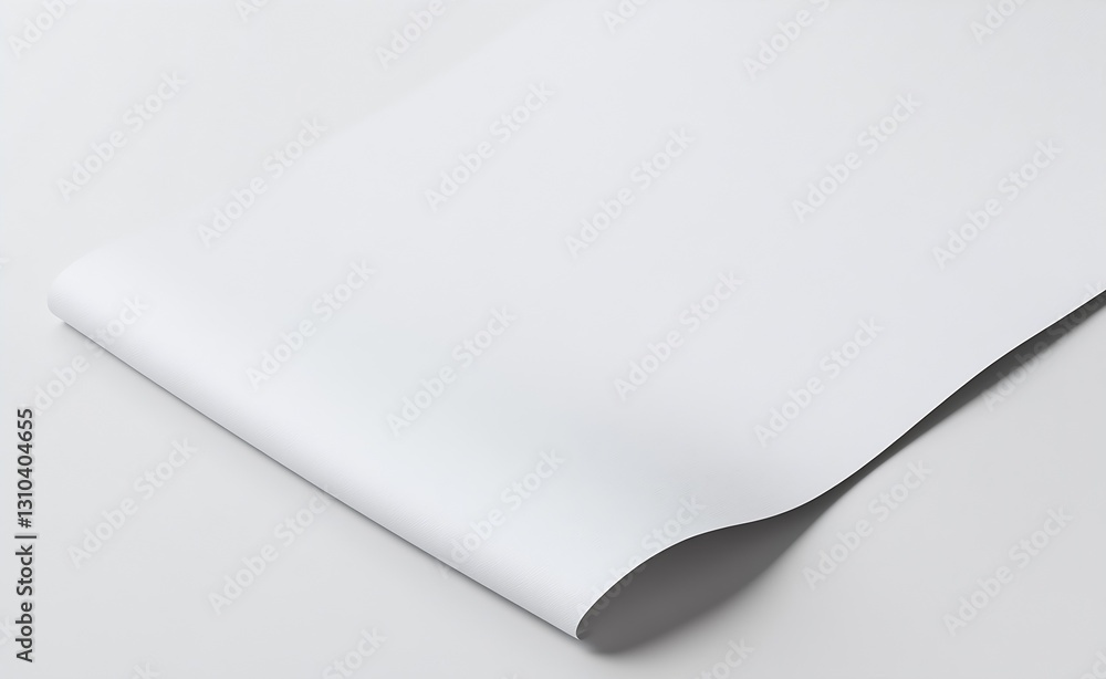 Fototapete smooth curved white paper sheet on a clean surface ideal for background or art display : generative 