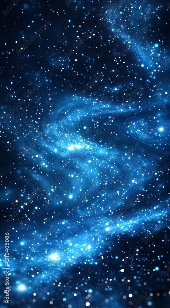 Aufkleber breathtaking cosmic swirl of stars and blue light creating a fascinating deep space view : generativ