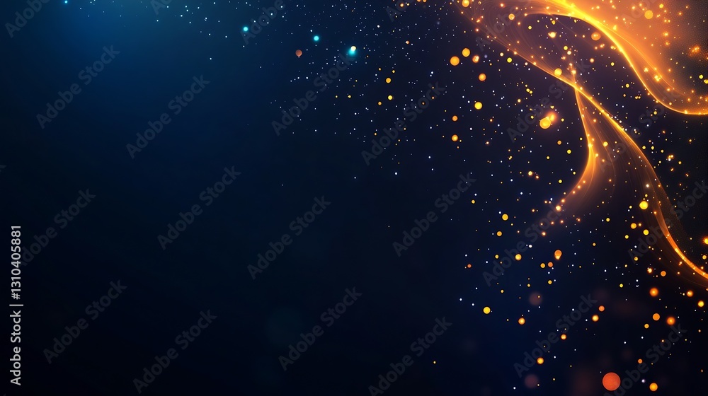 Poster radiant particles and flowing light in vibrant colors for a mesmerizing abstract backdrop : generati