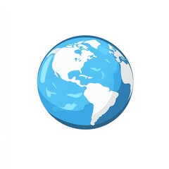 Naklejka premium Detailed vector illustration of a blue and white Earth globe representing the planet : Generative AI