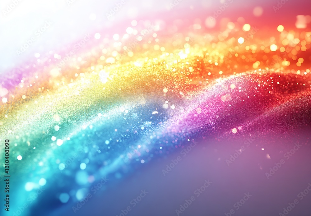 Poster Shimmering waves of glitter and color flowing harmoniously across the canvas of light : Generative AI