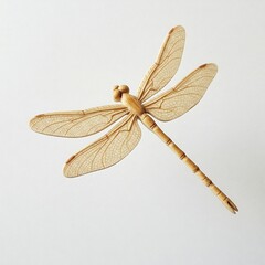 wooden dragonfly decoration on a white background