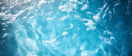 Obraz premium Calm and serene water surface reflecting light in various shades of blue and turquoise : Generative AI