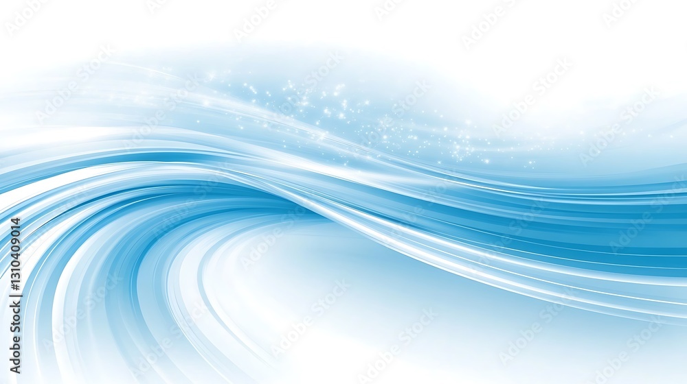 Poster azure motion background design with sparkles and gradient swirls