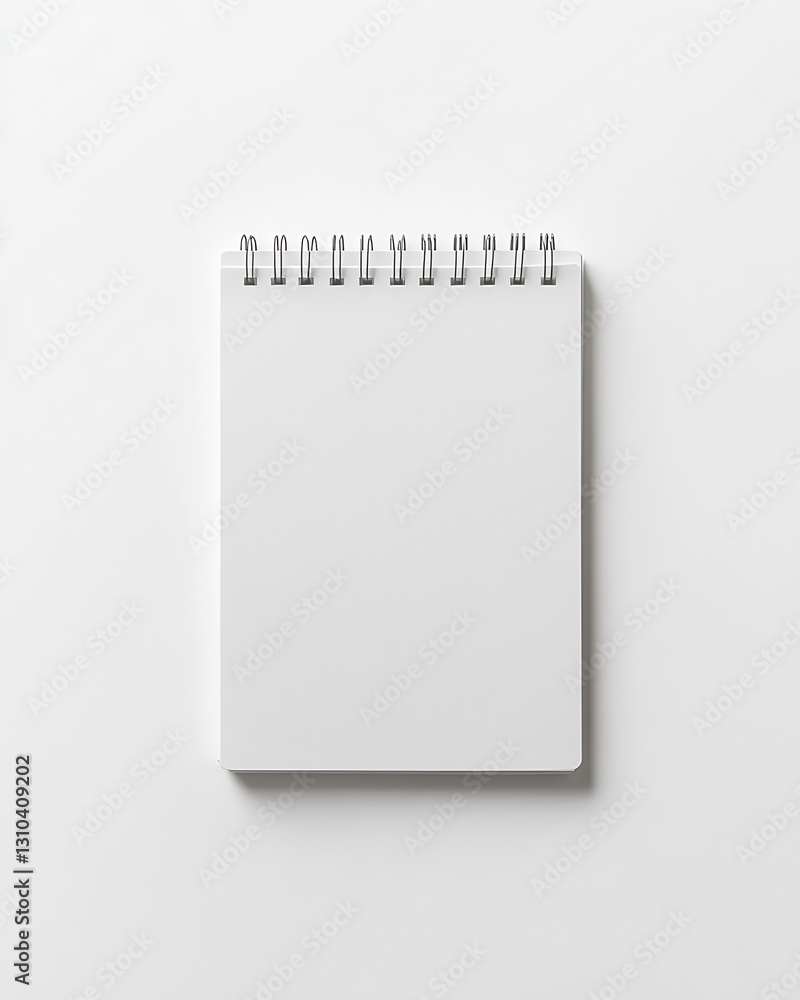 Leinwandbilder Top View of Blank Spiral Notebook with Empty Pages for Note Taking and Creative Expression : Generative AI