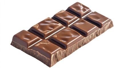 Fototapeta premium Delicious rich chocolate bar with smooth texture displayed on a clean white background : Generative AI