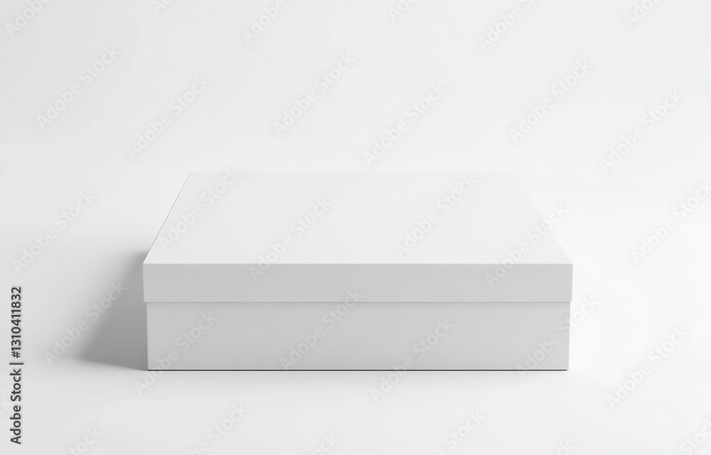 Poster Minimalistic white box designed for storing cherished items showcased against a plain backdrop : Generative AI