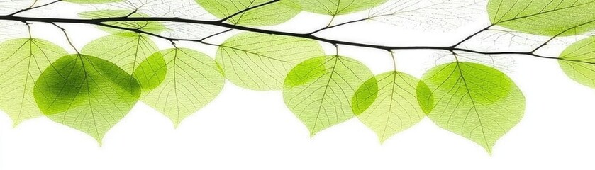 Fresh Green Leaves on Branch