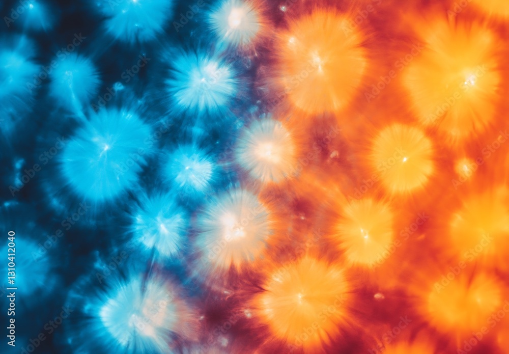 Fototapete Dynamic Abstract Image Featuring Blue and Orange Luminescent Patterns for EyeCatching Art : Generative AI