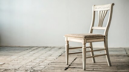 Wooden Chair on White Background
