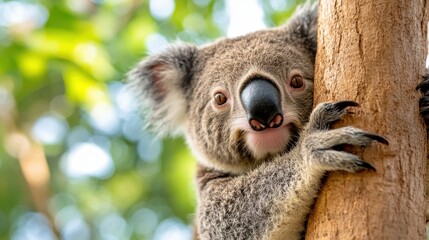 Obraz premium Curious koala explores its lush Australian habitat during the day