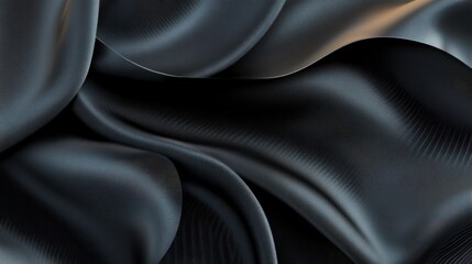 Fototapeta premium Elegant Dark Gray Silk Drape Fabric Texture Background