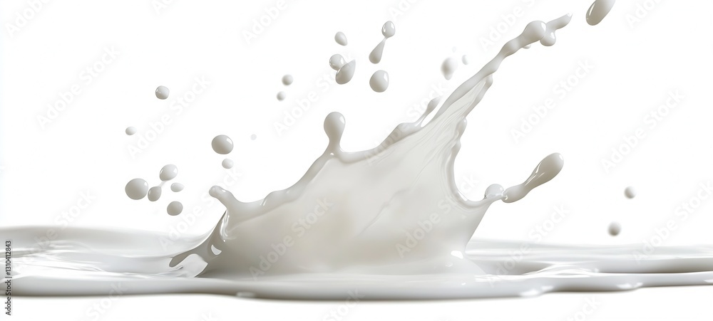 Aufkleber energetic milk splash with droplets captured in midair creating a stunning visual display against a 