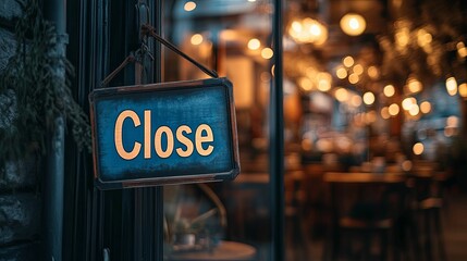 Rustic Wooden Close Sign On Shop Door