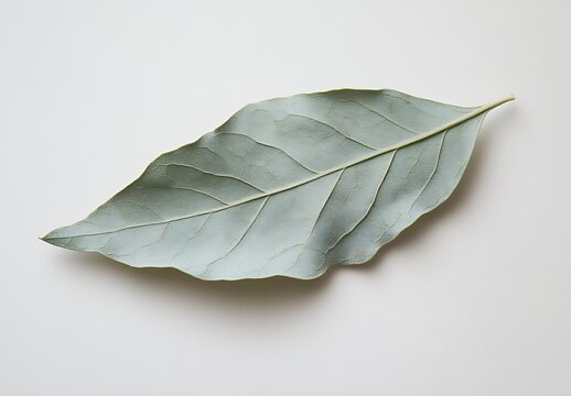 Natural dried bay leaf laid out elegantly on a light background highlighting its unique texture : Generative AI