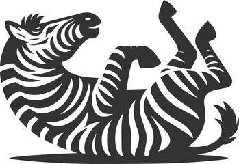 Zebra rolling on the ground playfully animal vector