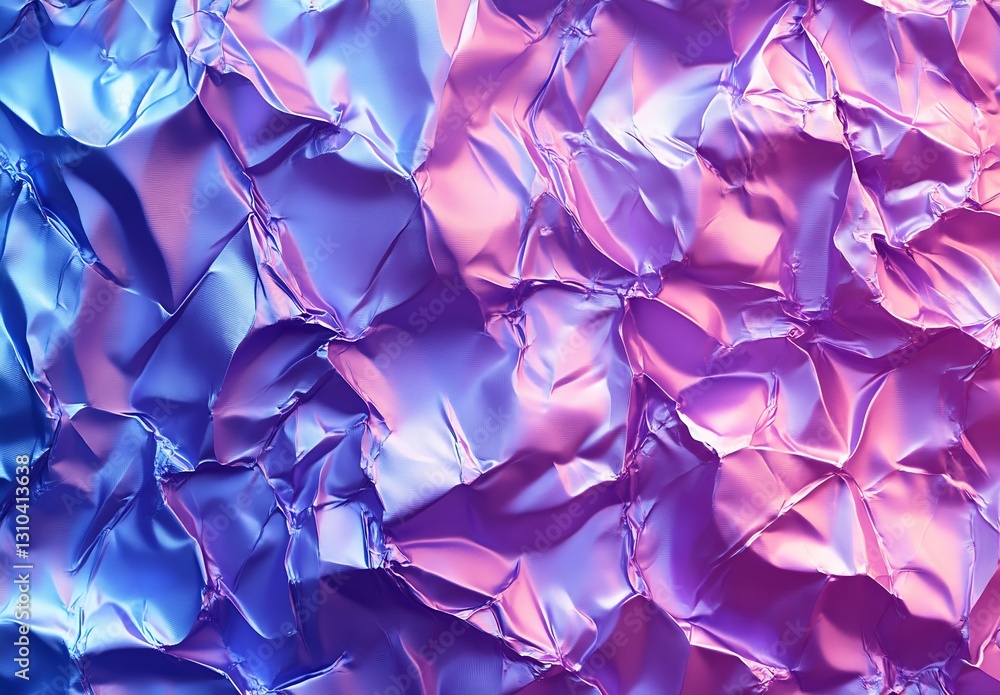 Poster crumpled abstract background featuring a mix of shiny pink and blue textures in a modern design : ge