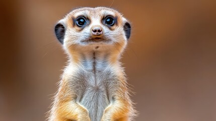 Fototapeta premium Curious meerkat surveying the landscape for hidden prey