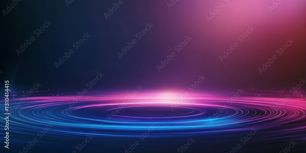 Poster Captivating and Smooth Circular Motion Design with Soft Pink and Blue Light Effects : Generative AI
