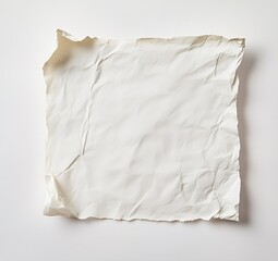 Obraz premium Crinkled white paper sheet with uneven borders for unique design and artistic purposes : Generative AI