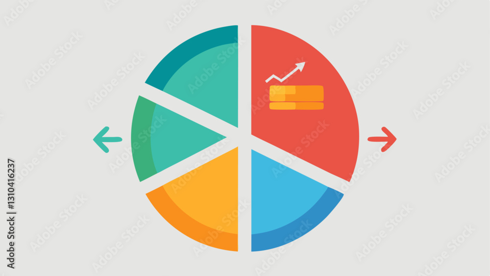 Poster pie chart portfolio a colorful pie chart divided into sections representing various asset classes – 