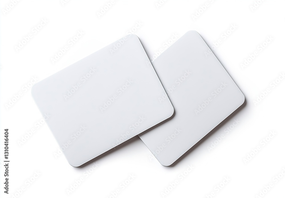 Aufkleber Two neatly arranged blank white rectangles on a bright white background ready for design use : Generative AI