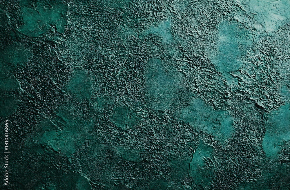 Fototapete Textured teal surface with abstract patterns suitable for backgrounds in design projects : Generative AI