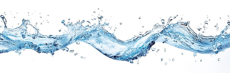 A stunning wave of clear blue water gracefully flowing and dancing in midair creating a serene scene : Generative AI