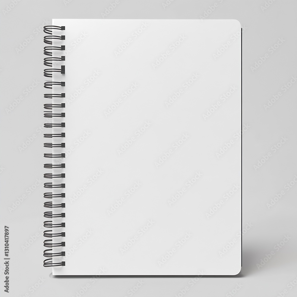 Aufkleber blank spiral notebook on a minimalist background for versatile design purposes : generative ai