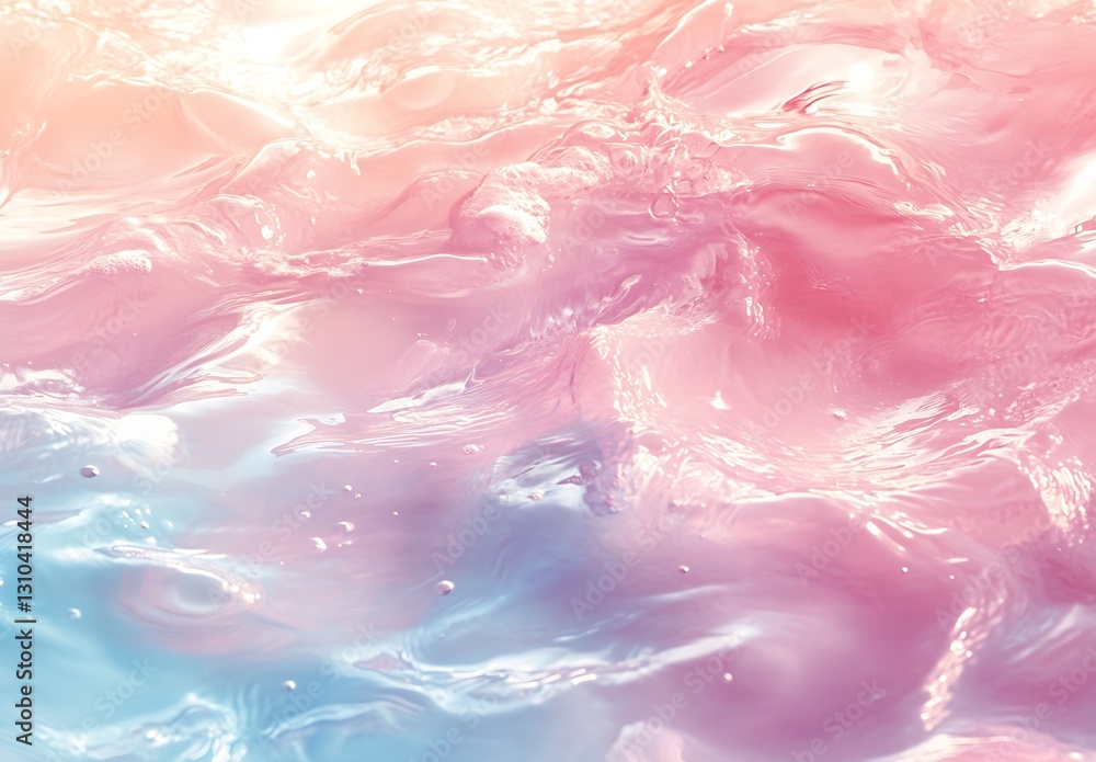 Leinwandbilder calming pastel water surface waves with gentle swirls and reflections in soft colors : generative ai