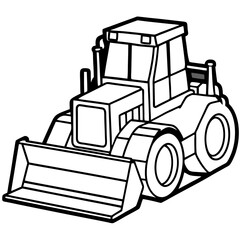 Bulldozer Black and White Outline Vector Illustration – Construction Clipart & Line Art Design, Bulldozer outline vector clipart – perfect for construction-themed designs, logos, and prints.