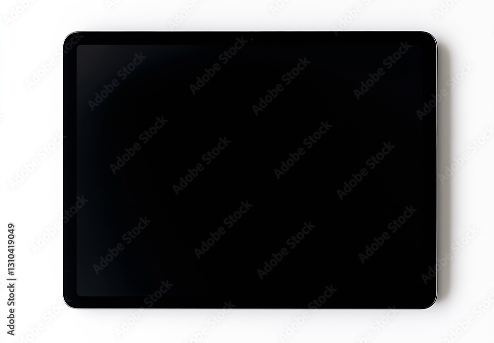 Poster Sleek Tablet Device Displaying a Solid Black Screen on a Clean Surface : Generative AI